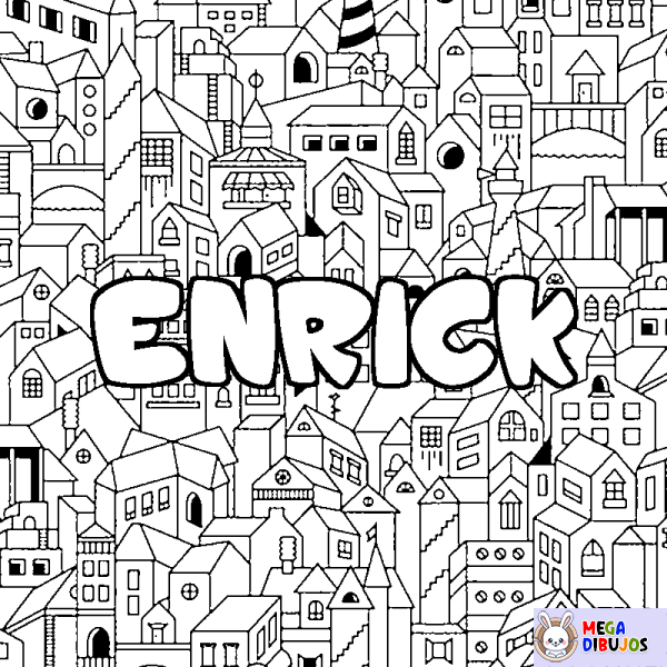 Coloración del nombre ENRICK - decorado ciudad