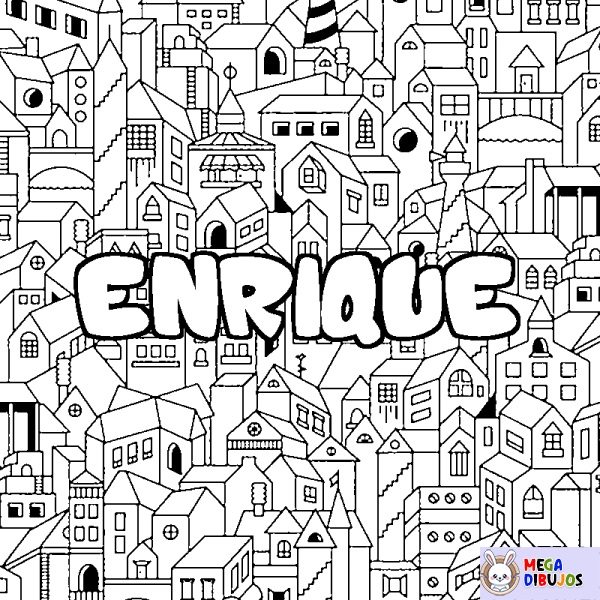 Coloración del nombre ENRIQUE - decorado ciudad