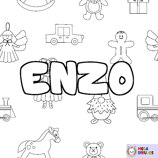 Coloración del nombre ENZO - decorado juguetes