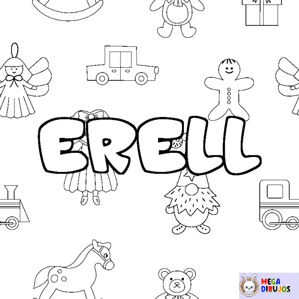 Coloración del nombre ERELL - decorado juguetes