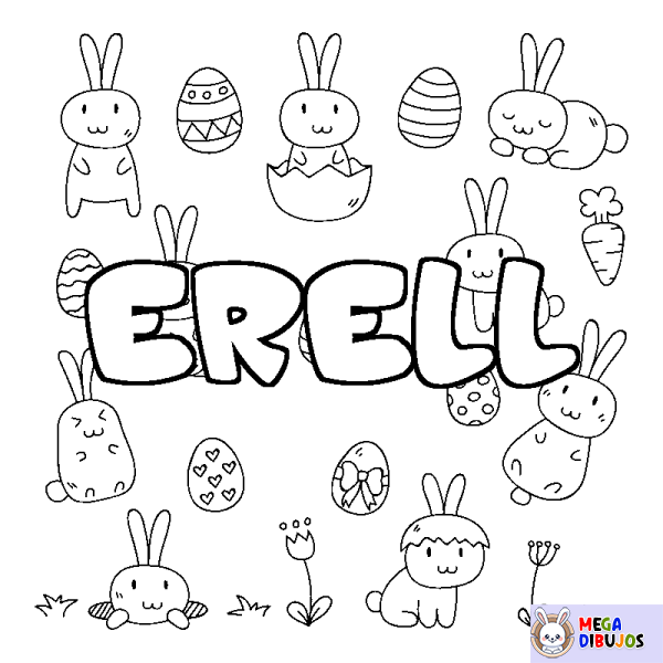 Coloración del nombre ERELL - decorado Pascua