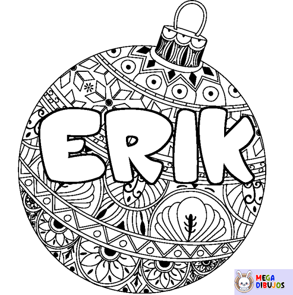 Coloración del nombre ERIK - decorado bola de Navidad