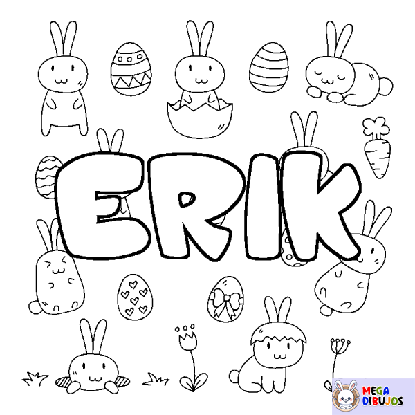 Coloración del nombre ERIK - decorado Pascua