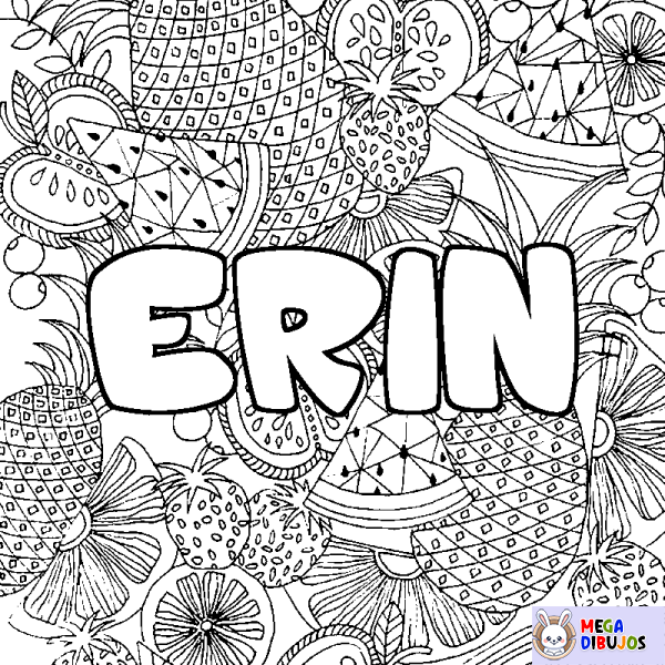 Coloración del nombre ERIN - decorado mandala de frutas