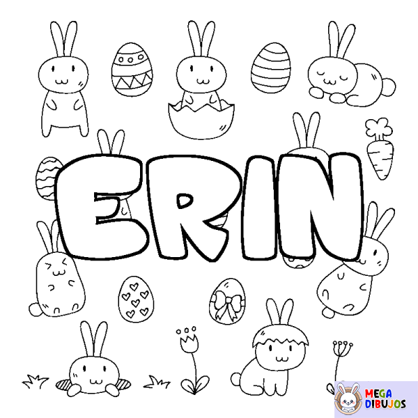 Coloración del nombre ERIN - decorado Pascua