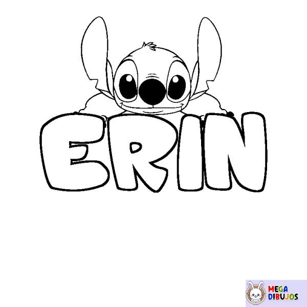 Coloración del nombre ERIN - decorado Stitch