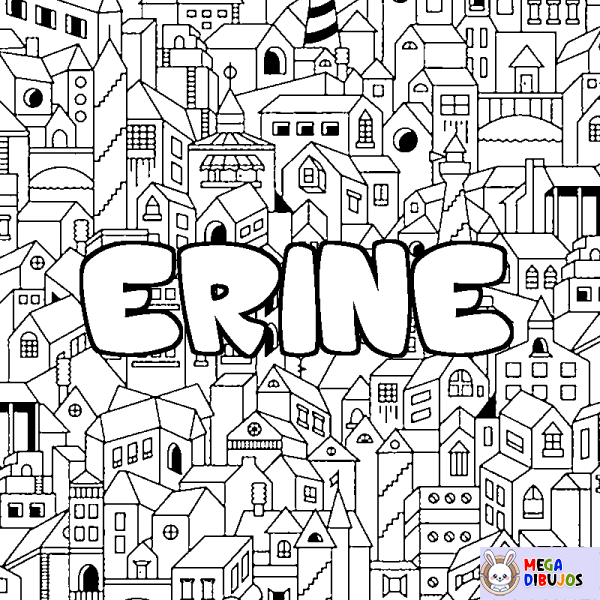 Coloración del nombre ERINE - decorado ciudad