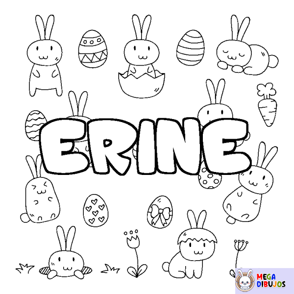 Coloración del nombre ERINE - decorado Pascua