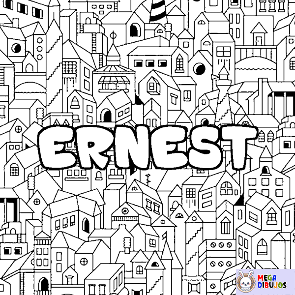 Coloración del nombre ERNEST - decorado ciudad