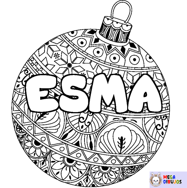 Coloración del nombre ESMA - decorado bola de Navidad