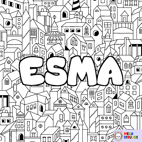 Coloración del nombre ESMA - decorado ciudad