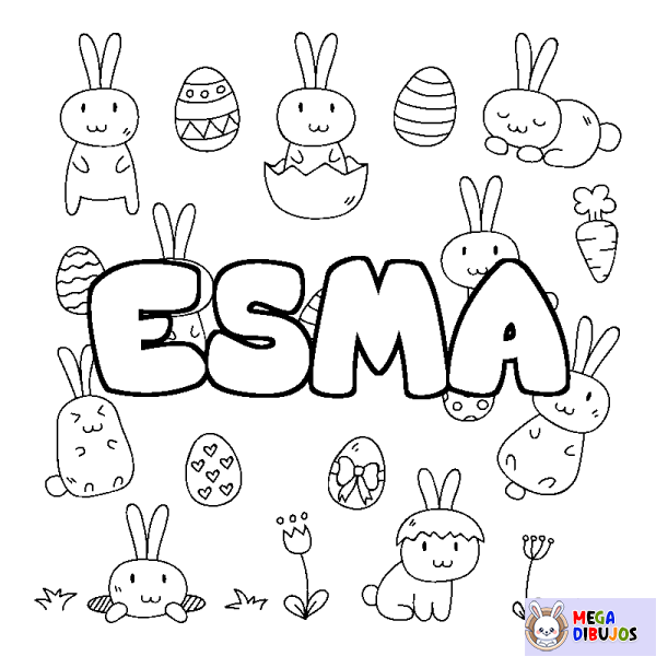 Coloración del nombre ESMA - decorado Pascua