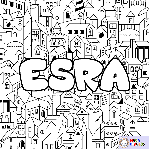 Coloración del nombre ESRA - decorado ciudad