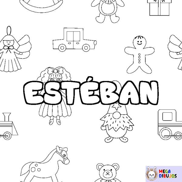 Coloración del nombre EST&Eacute;BAN - decorado juguetes