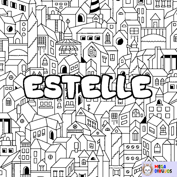 Coloración del nombre ESTELLE - decorado ciudad