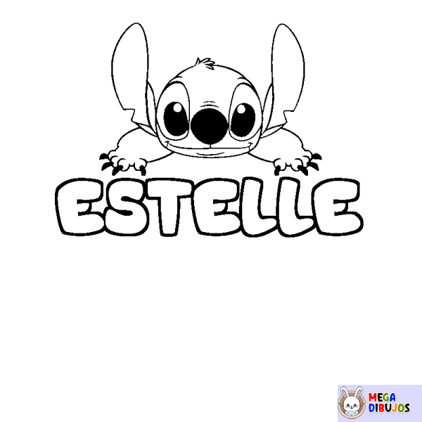 Coloración del nombre ESTELLE - decorado Stitch