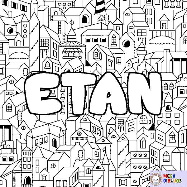 Coloración del nombre ETAN - decorado ciudad