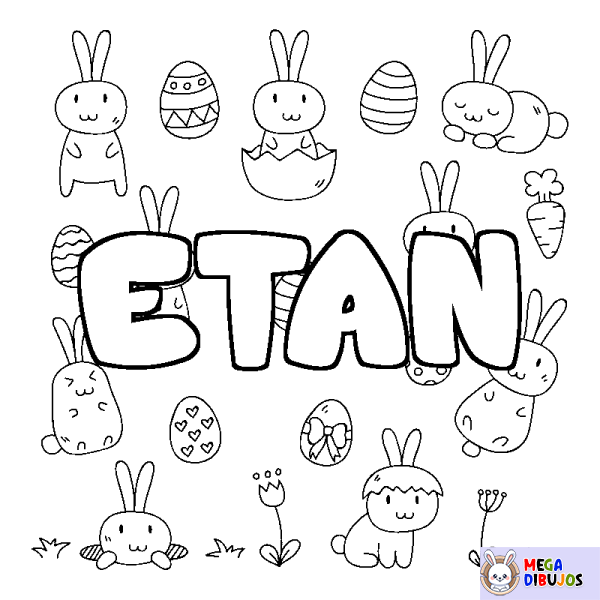 Coloración del nombre ETAN - decorado Pascua