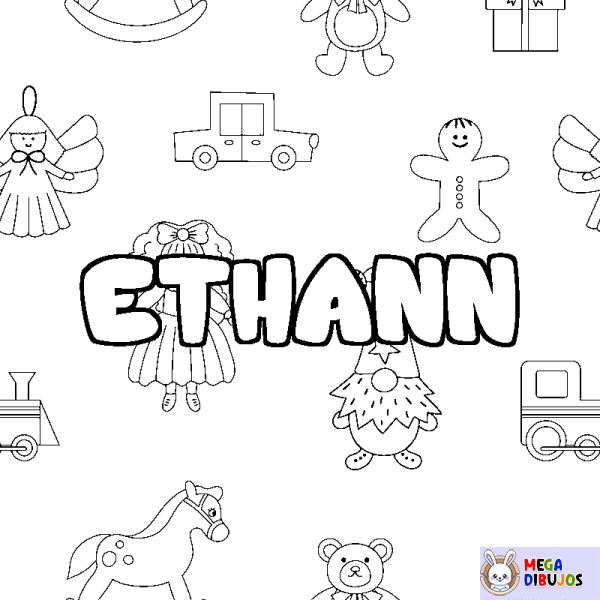 Coloración del nombre ETHANN - decorado juguetes