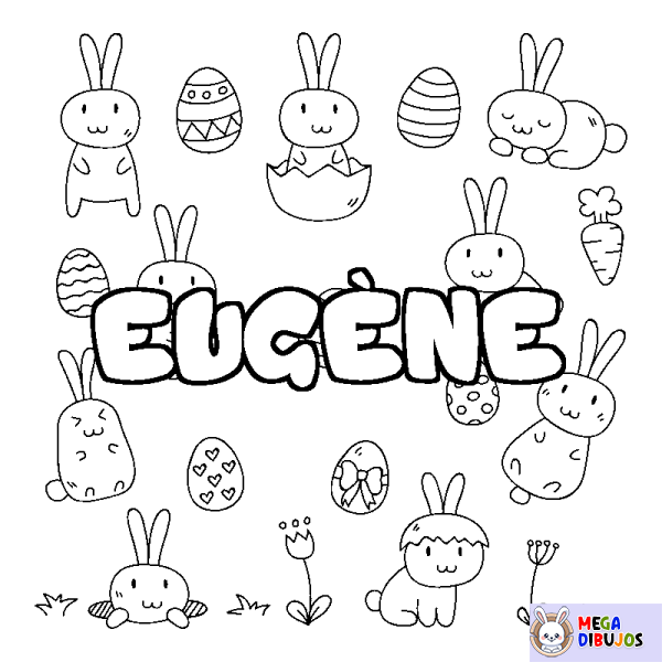 Coloración del nombre EUG&Egrave;NE - decorado Pascua