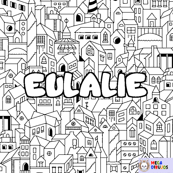 Coloración del nombre EULALIE - decorado ciudad