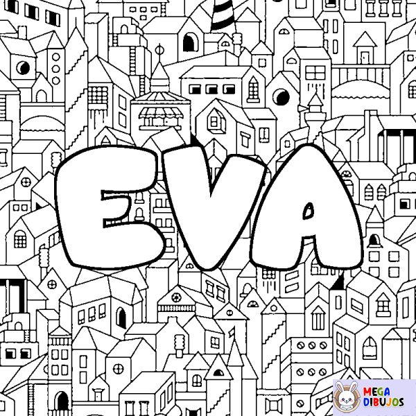 Coloración del nombre EVA - decorado ciudad