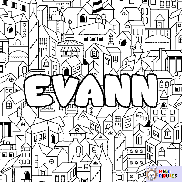 Coloración del nombre EVANN - decorado ciudad