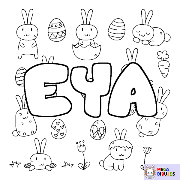 Coloración del nombre EYA - decorado Pascua