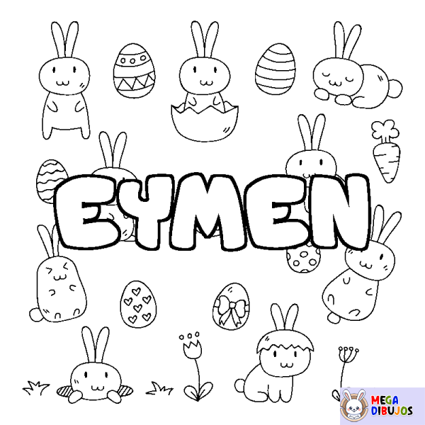 Coloración del nombre EYMEN - decorado Pascua