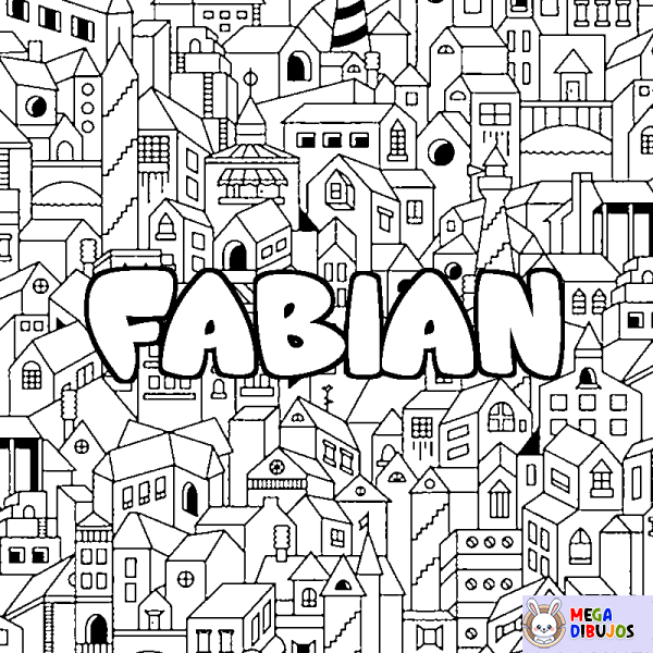 Coloración del nombre FABIAN - decorado ciudad