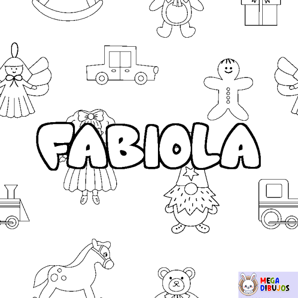 Coloración del nombre FABIOLA - decorado juguetes