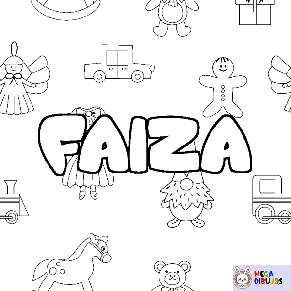 Coloración del nombre FAIZA - decorado juguetes