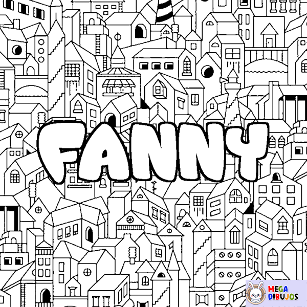 Coloración del nombre FANNY - decorado ciudad