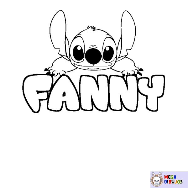 Coloración del nombre FANNY - decorado Stitch