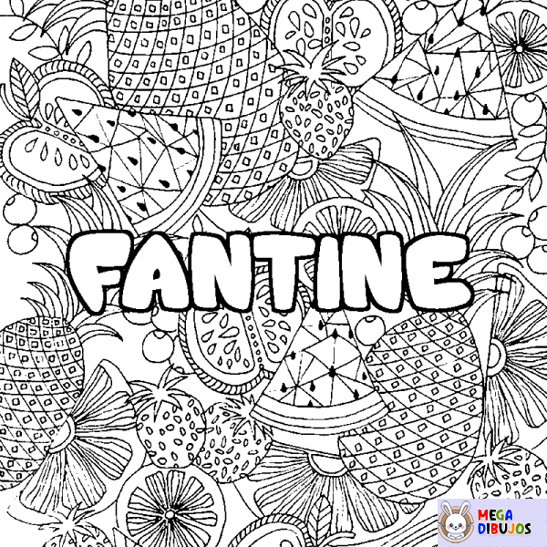 Coloración del nombre FANTINE - decorado mandala de frutas