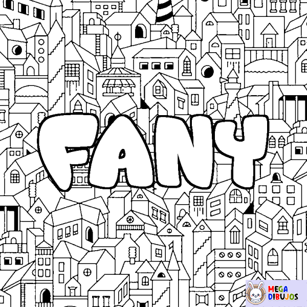 Coloración del nombre FANY - decorado ciudad