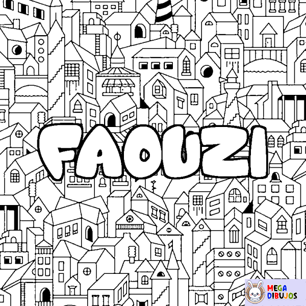 Coloración del nombre FAOUZI - decorado ciudad