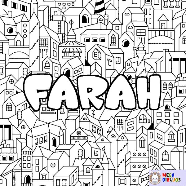 Coloración del nombre FARAH - decorado ciudad