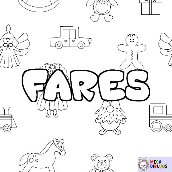 Coloración del nombre FARES - decorado juguetes