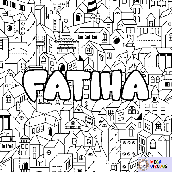 Coloración del nombre FATIHA - decorado ciudad