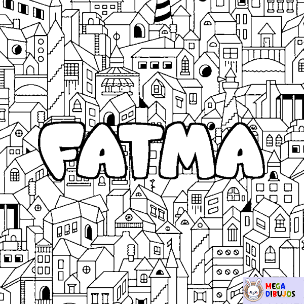 Coloración del nombre FATMA - decorado ciudad