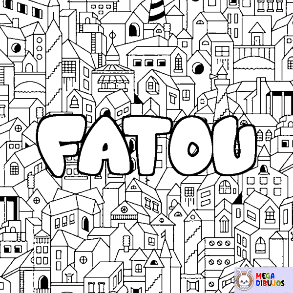 Coloración del nombre FATOU - decorado ciudad