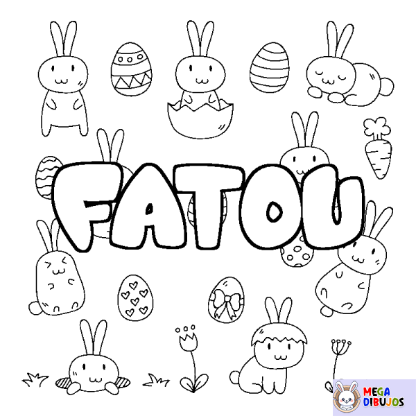 Coloración del nombre FATOU - decorado Pascua