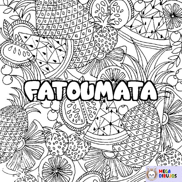 Coloración del nombre FATOUMATA - decorado mandala de frutas