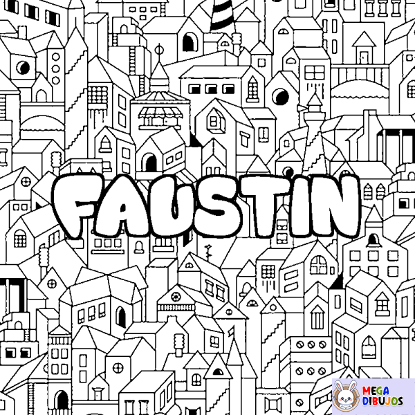 Coloración del nombre FAUSTIN - decorado ciudad