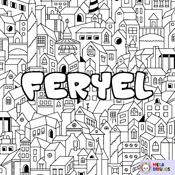 Coloración del nombre FERYEL - decorado ciudad