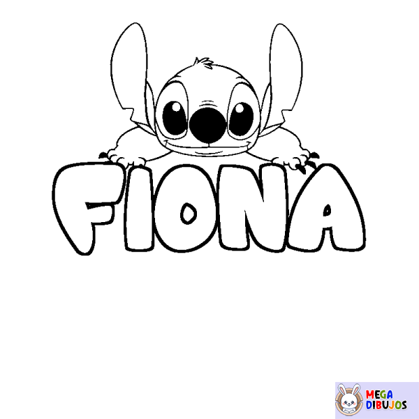 Coloración del nombre FIONA - decorado Stitch