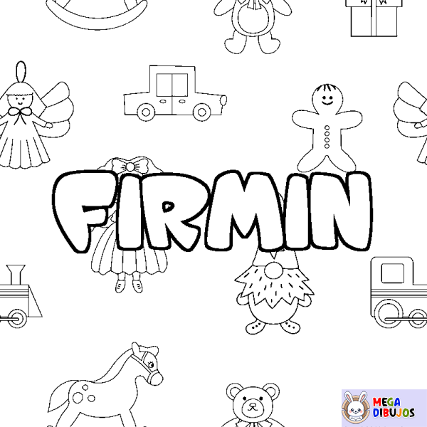 Coloración del nombre FIRMIN - decorado juguetes