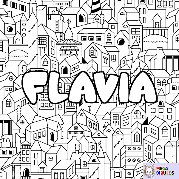 Coloración del nombre FLAVIA - decorado ciudad