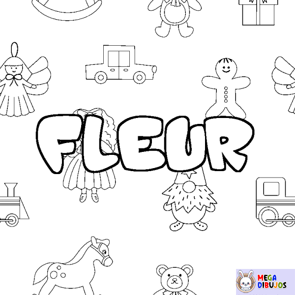 Coloración del nombre FLEUR - decorado juguetes